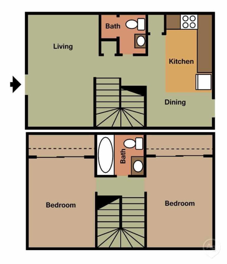 Floorplan for Shadow Glen Apartments Monroe, Louisiana