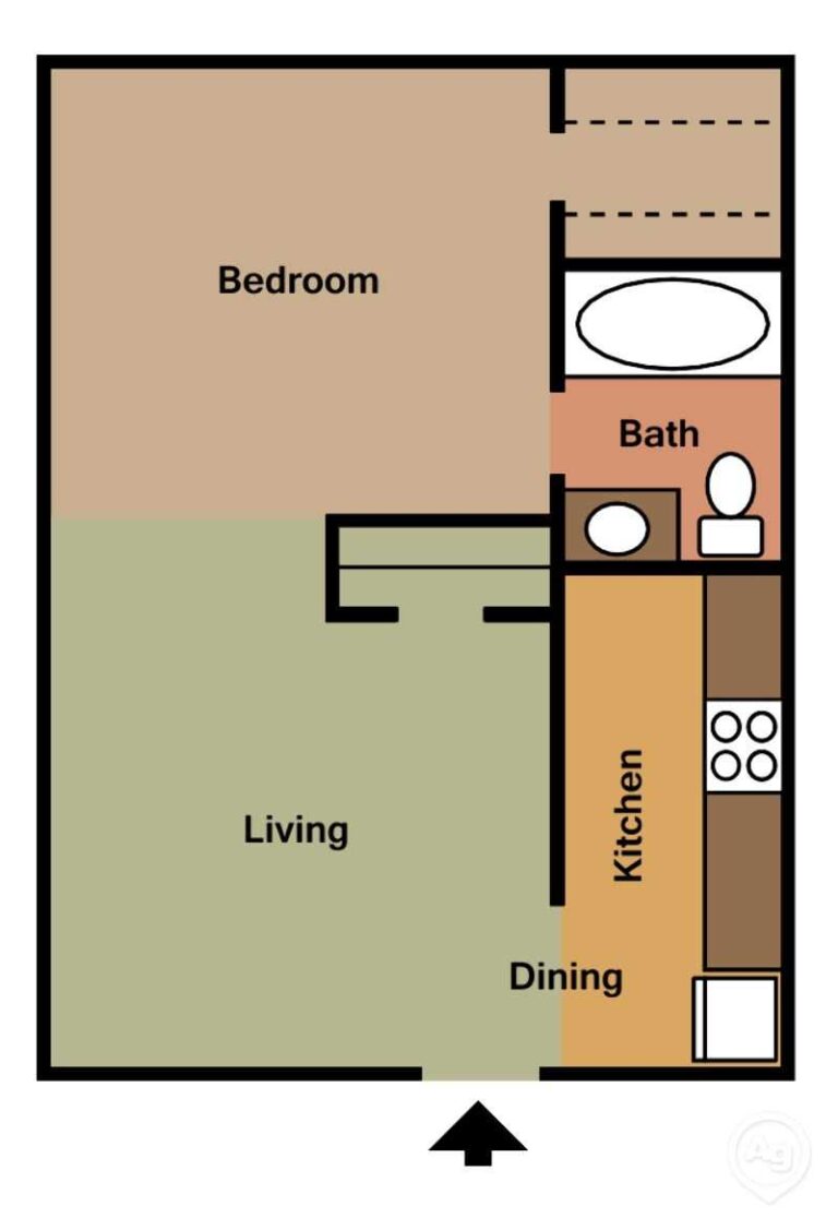 Floorplan for Shadow Glen Apartments Monroe, Louisiana